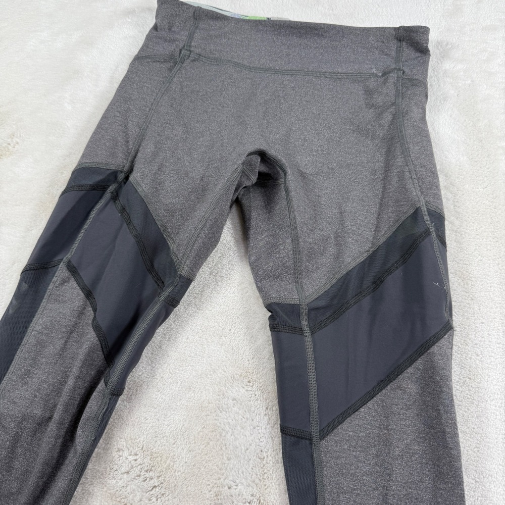 Ivivva‎ Lululemon Girls Gray Black Mesh Panel Athletic Leggings Size 12 IG5536S
